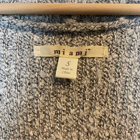 Like New Francesca’s Striped Color Block Cardigan Sweater With Fray, Size Small - Picture 6 of 8